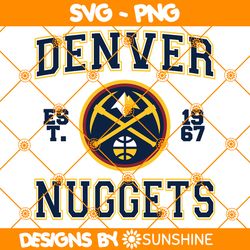 Denver Nuggets est 1967 Svg, Denver Nuggets Svg, NBA Team SVG, America Basketball Team Svg