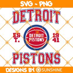 Detroit Pistons est 1941 Svg, Detroit Pistons Svg, NBA Team SVG, America Basketball Team Svg