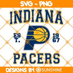 Indiana pacers est 1967 Svg, Indiana pacers Svg, NBA Team SVG, America Basketball Team Svg