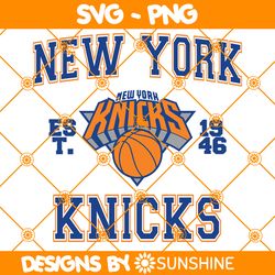 New York Knicks est 1946 Svg, New York Knicks Svg, NBA Team SVG, America Basketball Team Svg