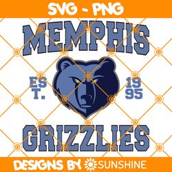 Memphis Grizzlies est 1995 Svg, Memphis Grizzlies Svg, NBA Team SVG, America Basketball Team Svg