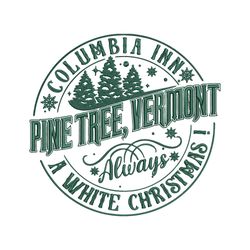 Columbia Inn Pine Tree Vermont Embroidery