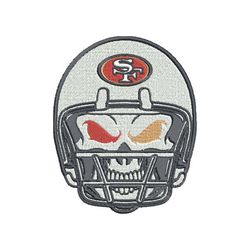 Skull Helmet San Francisco 49ers embroidery design, 49ers embroidery