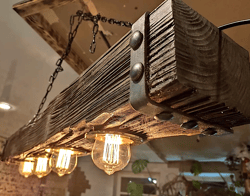 SUPER STYLISH RUSTIC WOODEN BEAM CEILING LAMP RUSTIC CHANDELIER