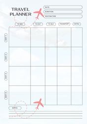 Travel Schedule Template Holiday Planner Insert, Trip Itinerary Planner, Vacation Planner, and Digital Travel Planner Bu