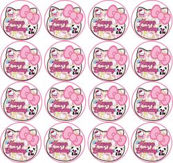 Sugar paper 16 images 2 inches round Hello Kitty