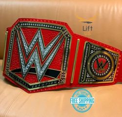 New Universal Championship Title Replica Red Belt Adult Size 2MM
