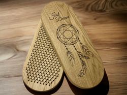 Meditation gift, Natural wood, Gifts for women yogis, Wooden sadhu board with nails for foot massage