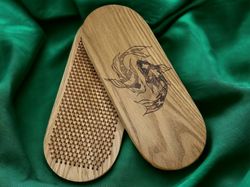 Wooden Sadhu Board with nails for foot massage, Natural wood, Meditation gift, Yoga gifts
