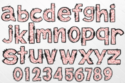 Pink Leopard Print Doodle Alphabet PNG SVG