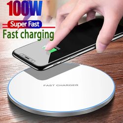 100W Wireless Charger For iPhone 14 13 12 11 Pro XS Max 8 X XR Induction Fast Wireless Charging Pad For Samsung Xiaomi H