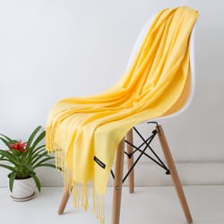 luxury solid cashmere scarf, winter warm shawl wrap with tassels, soft pashmina for women and men