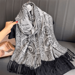luxury cashmere pashmina shawl for women, warm & elegant winter wrap
